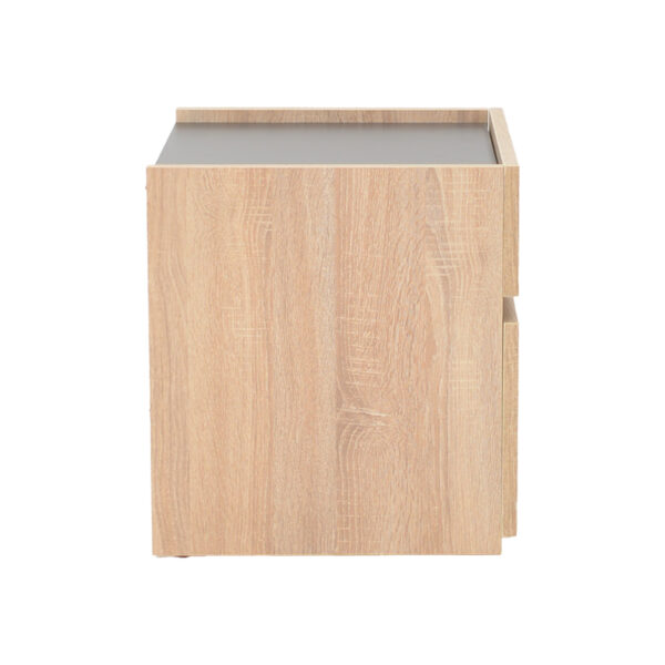 Κομοδίνο Comcie pakoworld σε φυσικό με γκρι απόχρωση 50x42x45.5εκ – 362-000001