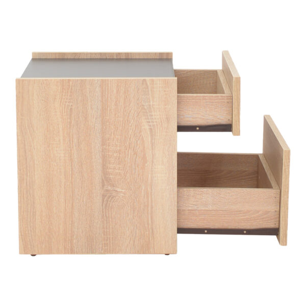 Κομοδίνο Comcie pakoworld σε φυσικό με γκρι απόχρωση 50x42x45.5εκ – 362-000001