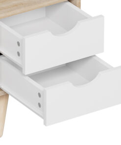 Κομοδίνο Selma pakoworld σε sonoma-λευκή απόχρωση 29.7×29.7×45εκ – 370-000024
