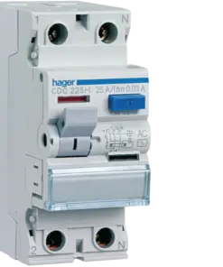 Ρελέ Διαφυγής AC 30mA 2P 25A Hager – CDC225H