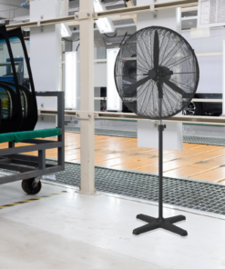 Ανεμιστήρας Δαπέδου Βιομηχανικός με Ορθοστάτη Αλουμίνιο 160W Μαύρος με 3 Πτερύγια & Τηλεχειριστήριο Φ60 ACA – FANSPFLB30R