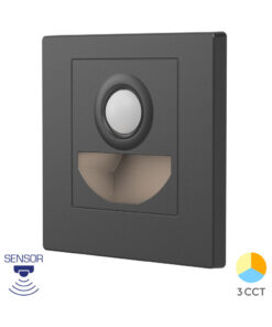 LED Φωτιστικό Σκαλοπατιών Διαδρόμου Braytron Χωνευτό LED 1.5W CCT Γκρι Σκούρο 90lm με Ανιχνευτή Κίνησης – BH07-00382