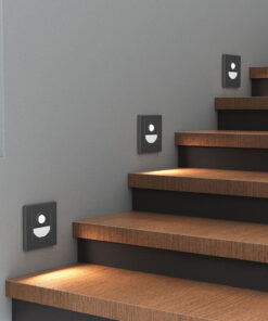 LED Φωτιστικό Σκαλοπατιών Διαδρόμου Braytron Χωνευτό LED 1.5W CCT Γκρι Σκούρο 90lm με Ανιχνευτή Κίνησης – BH07-00382