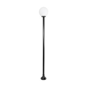 GLOBOSTAR® AGROS 61597 Φωτιστικό Κολωνάκι Κήπου με Ντουί 1 x E27 AC 220-240V Αδιάβροχο IP65 – Λευκό & Μάυρο – Μ30 x Π30 x Υ240cm