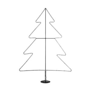 GLOBOSTAR® XMAS-TREE-BIG Χριστουγεννιάτικο Διακοσμητικό Φωτιστικό LED 27.3W 1092lm 360° AC 220-240V Αδιάβροχο IP65 Θερμό Λευκό 2700K  – Μαύρο & Διάφανο – Μ134 x Π25 x Υ188cm – 2 Χρόνια Εγγύηση