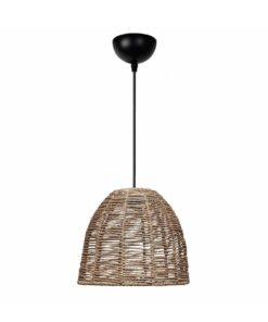 GLOBOSTAR® MEKA 204-0162 Boho Κρεμαστό Φωτιστικό Οροφής με Ντουί 1 x E27 AC 220-240V IP20 – Καφε – Μ31 x Π31 x Υ26cm