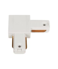 GLOBOSTAR® EUROTRACK-1PH 60906 Μονοφασικός Σύνδεσμος Γ Ράγας 2 Καλωδίων 1L+1N για Σύστημα Ράγας Eurotrack-1PH AC 220-240V IP20 – Λευκό Ματ – Μ6.5 x Π6.5 x Υ1.6cm