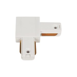 GLOBOSTAR® EUROTRACK-1PH 60906 Μονοφασικός Σύνδεσμος Γ Ράγας 2 Καλωδίων 1L+1N για Σύστημα Ράγας Eurotrack-1PH AC 220-240V IP20 – Λευκό Ματ – Μ6.5 x Π6.5 x Υ1.6cm