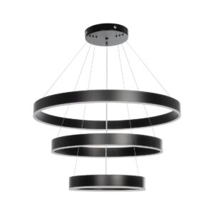kelvo® VENOM 61188 Μοντέρνο Κρεμαστό Φωτιστικό Οροφής LED 120W 14158lm 120° AC 220-240V IP20 Ρυθμιζόμενο Λευκό CCT με Χειριστήριο από 2700K έως 6000K Dimmable – Lumileds SMD Chip – Μαύρο Ματ – Μ80 x Π80 x Υ60cm – 3 Χρόνια Εγγύηση