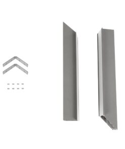 GLOBOSTAR® ALP-CORNER-IN90 RECESSA 61793 Χωνευτό Προφίλ Αλουμινίου Γωνία με Λευκό Γαλακτερό Πατητό Κάλυμμα για Ταινίες LED IP20 – Γκρι Ανθρακί Ματ – Μ30 x Π3.5 x Υ4cm