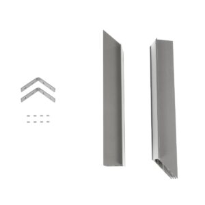 GLOBOSTAR® ALP-CORNER-IN90 RECESSA 61793 Χωνευτό Προφίλ Αλουμινίου Γωνία με Λευκό Γαλακτερό Πατητό Κάλυμμα για Ταινίες LED IP20 – Γκρι Ανθρακί Ματ – Μ30 x Π3.5 x Υ4cm