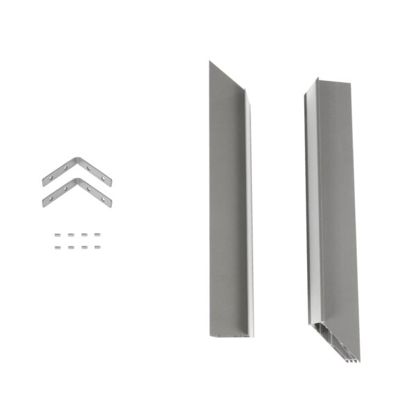 GLOBOSTAR® ALP-CORNER-IN90 RECESSA 61793 Χωνευτό Προφίλ Αλουμινίου Γωνία με Λευκό Γαλακτερό Πατητό Κάλυμμα για Ταινίες LED IP20 – Γκρι Ανθρακί Ματ – Μ30 x Π3.5 x Υ4cm