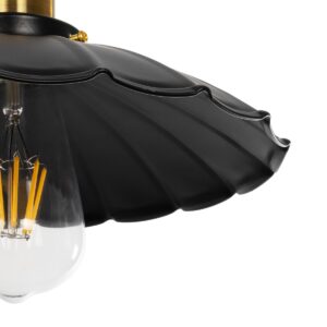 GLOBOSTAR® MARGI 999-0229 Vintage Κρεμαστό Φωτιστικό Οροφής με Ντουί 1 x E27 AC 220-240V IP20 – Μαύρο & Χρυσό – Μ26 x Π26 x Υ14cm