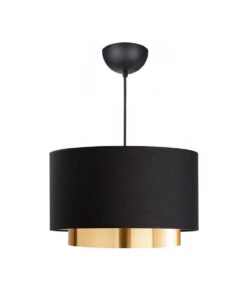 GLOBOSTAR® BASIL 204-0174 Μοντέρνο Κρεμαστό Φωτιστικό Οροφής με Ντουί 1 x E27 AC 220-240V IP20 – Μαύρο & Χρυσό – Μ30 x Π30 x Υ20cm