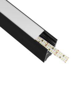 GLOBOSTAR® ALP-LINEAR LUMILINE 61764-3M Επιφανειακό / Κρεμαστό / Επιτοίχιο Προφίλ Αλουμινίου με Λευκό Γαλακτερό Πατητό Κάλυμμα για Ταινίες LED IP20 – Μαύρο Ματ – Μ300 x Π3.5 x Υ7cm