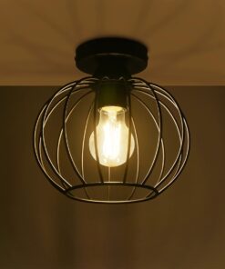 GLOBOSTAR® BITUIN 201-0116 Μοντέρνο Φωτιστικό Οροφής με Ντουί 1 x E27 AC 220-240V IP20 – Μαύρο – Μ21 x Π21 x Υ18cm