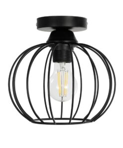 GLOBOSTAR® BITUIN 201-0116 Μοντέρνο Φωτιστικό Οροφής με Ντουί 1 x E27 AC 220-240V IP20 – Μαύρο – Μ21 x Π21 x Υ18cm