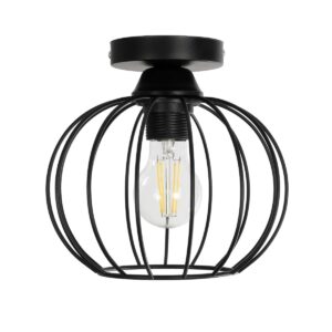 GLOBOSTAR® BITUIN 201-0116 Μοντέρνο Φωτιστικό Οροφής με Ντουί 1 x E27 AC 220-240V IP20 – Μαύρο – Μ21 x Π21 x Υ18cm