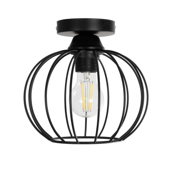 GLOBOSTAR® BITUIN 201-0116 Μοντέρνο Φωτιστικό Οροφής με Ντουί 1 x E27 AC 220-240V IP20 – Μαύρο – Μ21 x Π21 x Υ18cm