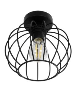 GLOBOSTAR® BITUIN 201-0116 Μοντέρνο Φωτιστικό Οροφής με Ντουί 1 x E27 AC 220-240V IP20 – Μαύρο – Μ21 x Π21 x Υ18cm