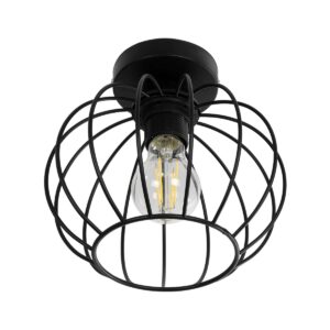 GLOBOSTAR® BITUIN 201-0116 Μοντέρνο Φωτιστικό Οροφής με Ντουί 1 x E27 AC 220-240V IP20 – Μαύρο – Μ21 x Π21 x Υ18cm