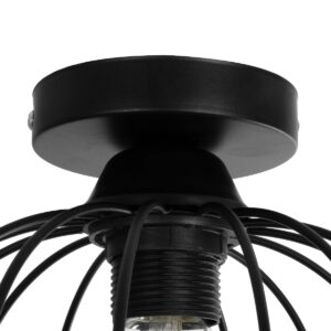 GLOBOSTAR® BITUIN 201-0116 Μοντέρνο Φωτιστικό Οροφής με Ντουί 1 x E27 AC 220-240V IP20 – Μαύρο – Μ21 x Π21 x Υ18cm