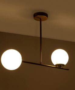 GLOBOSTAR® GLOBUS 201-0119 Μοντέρνο Φωτιστικό Οροφής με Ντουί 2 x E27 AC 220-240V IP20 – Χρυσό & Λευκό – Μ65 x Π15 x Υ623cm