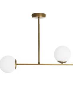 GLOBOSTAR® GLOBUS 201-0119 Μοντέρνο Φωτιστικό Οροφής με Ντουί 2 x E27 AC 220-240V IP20 – Χρυσό & Λευκό – Μ65 x Π15 x Υ623cm