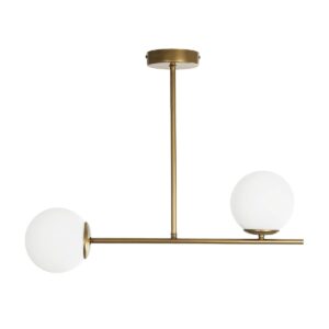 GLOBOSTAR® GLOBUS 201-0119 Μοντέρνο Φωτιστικό Οροφής με Ντουί 2 x E27 AC 220-240V IP20 – Χρυσό & Λευκό – Μ65 x Π15 x Υ623cm