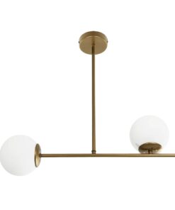 GLOBOSTAR® GLOBUS 201-0119 Μοντέρνο Φωτιστικό Οροφής με Ντουί 2 x E27 AC 220-240V IP20 – Χρυσό & Λευκό – Μ65 x Π15 x Υ623cm