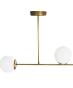 GLOBOSTAR® GLOBUS 201-0119 Μοντέρνο Φωτιστικό Οροφής με Ντουί 2 x E27 AC 220-240V IP20 – Χρυσό & Λευκό – Μ65 x Π15 x Υ623cm