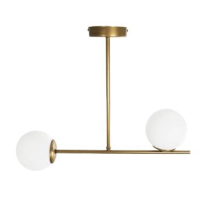 GLOBOSTAR® GLOBUS 201-0119 Μοντέρνο Φωτιστικό Οροφής με Ντουί 2 x E27 AC 220-240V IP20 – Χρυσό & Λευκό – Μ65 x Π15 x Υ623cm