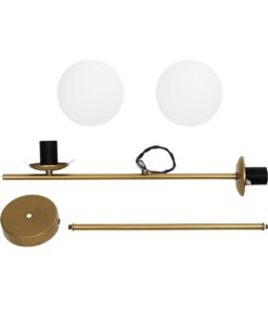 GLOBOSTAR® GLOBUS 201-0119 Μοντέρνο Φωτιστικό Οροφής με Ντουί 2 x E27 AC 220-240V IP20 – Χρυσό & Λευκό – Μ65 x Π15 x Υ623cm