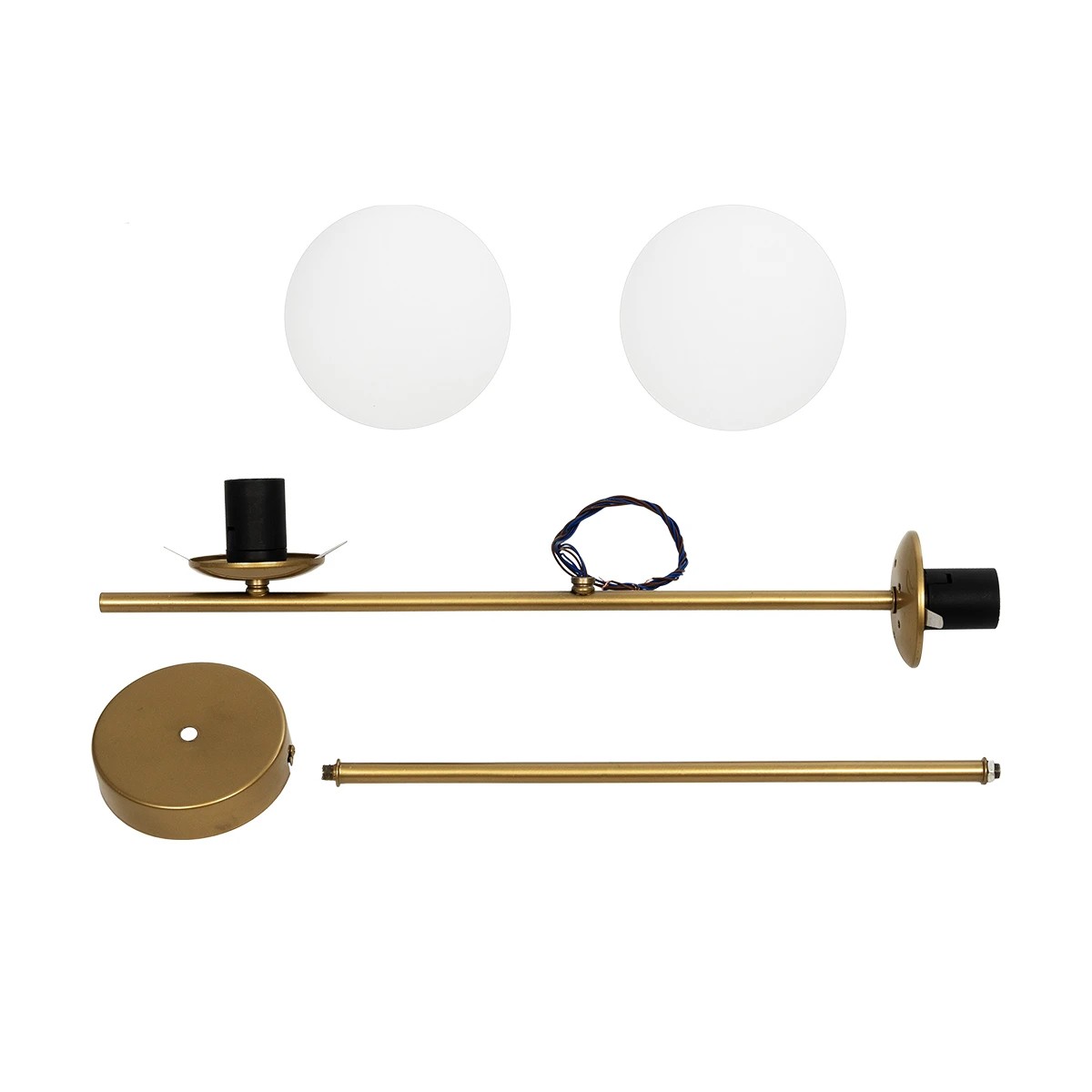 GLOBOSTAR® GLOBUS 201-0119 Μοντέρνο Φωτιστικό Οροφής με Ντουί 2 x E27 AC 220-240V IP20 – Χρυσό & Λευκό – Μ65 x Π15 x Υ623cm