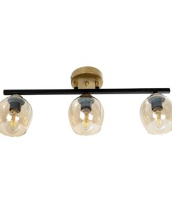 GLOBOSTAR® RADIUS 201-0122 Vintage Φωτιστικό Οροφής με Ντουί 3 x E27 AC 220-240V IP20 – Χρυσό, Μαύρο & Μελί- Μ60 x Π13 x Υ16cm