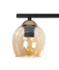 GLOBOSTAR® RADIUS 201-0122 Vintage Φωτιστικό Οροφής με Ντουί 3 x E27 AC 220-240V IP20 – Χρυσό, Μαύρο & Μελί- Μ60 x Π13 x Υ16cm