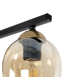 GLOBOSTAR® RADIUS 201-0122 Vintage Φωτιστικό Οροφής με Ντουί 3 x E27 AC 220-240V IP20 – Χρυσό, Μαύρο & Μελί- Μ60 x Π13 x Υ16cm