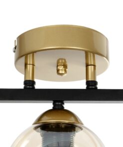 GLOBOSTAR® RADIUS 201-0122 Vintage Φωτιστικό Οροφής με Ντουί 3 x E27 AC 220-240V IP20 – Χρυσό, Μαύρο & Μελί- Μ60 x Π13 x Υ16cm