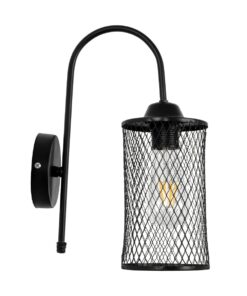 GLOBOSTAR® HANDANG 201-0123 Vintage Φωτιστικό Τοίχου – Απλίκα με Ντουί 1 x E27 AC 220-240V IP20 – Μαύρο – Μ12 x Π24 x Υ34cm