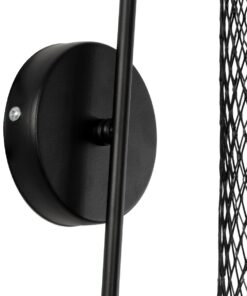 GLOBOSTAR® HANDANG 201-0123 Vintage Φωτιστικό Τοίχου – Απλίκα με Ντουί 1 x E27 AC 220-240V IP20 – Μαύρο – Μ12 x Π24 x Υ34cm