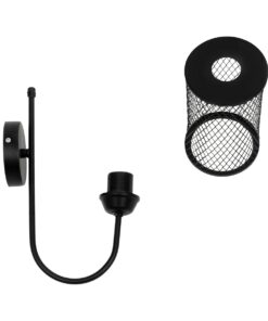 GLOBOSTAR® HANDANG 201-0123 Vintage Φωτιστικό Τοίχου – Απλίκα με Ντουί 1 x E27 AC 220-240V IP20 – Μαύρο – Μ12 x Π24 x Υ34cm