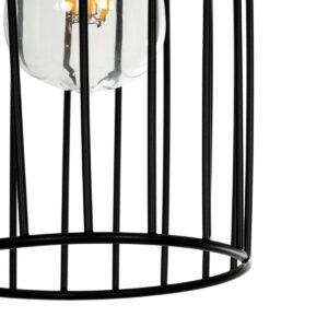 GLOBOSTAR® LAVERA 201-0124 Vintage Κρεμαστό Φωτιστικό Οροφής με Ντουί 1 x E27 AC 220-240V IP20 – Μπρονζέ & Μαύρο – Μ14 x Π14 x Υ44cm