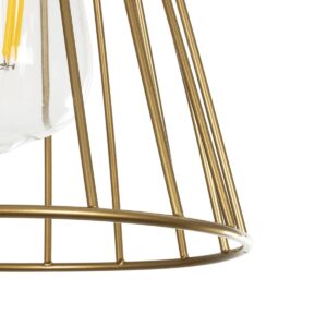 GLOBOSTAR® FLIXIO 201-0126 Vintage Κρεμαστό Φωτιστικό Οροφής με Ντουί 3 x E27 AC 220-240V IP20 – Χρυσό – Μ40 x Π40 x Υ70cm