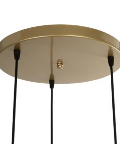 GLOBOSTAR® FLIXIO 201-0126 Vintage Κρεμαστό Φωτιστικό Οροφής με Ντουί 3 x E27 AC 220-240V IP20 – Χρυσό – Μ40 x Π40 x Υ70cm