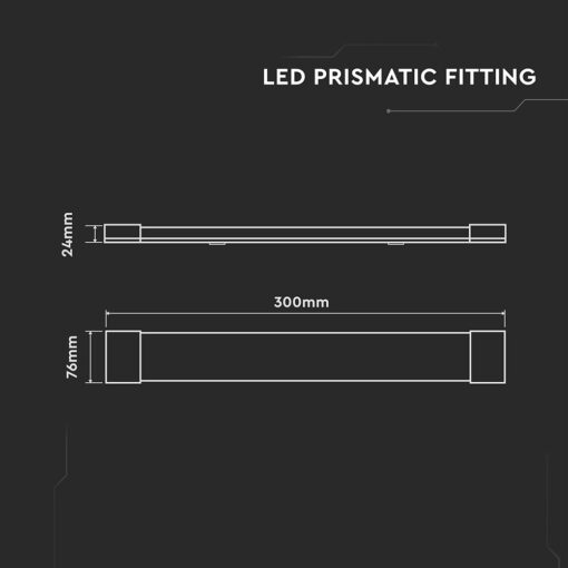 LED Πρισματικό Γραμμικό Φωτιστικό 30cm 10W V-TAC Cree Chip 6yrs Wty 1200lm 4000K – 203446