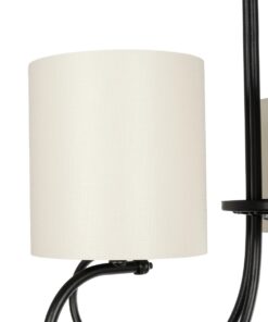 GLOBOSTAR® TRITON 203-0253 Vintage Κρεμαστό Φωτιστικό Οροφής με Ντουί 5 x E27 AC 220-240V IP20 – Μαύρο & Μπεζ – Μ50 x Π50 x Υ48cm