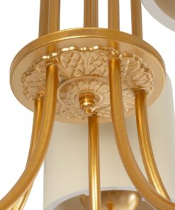 GLOBOSTAR® TRITON 203-0254 Vintage Κρεμαστό Φωτιστικό Οροφής με Ντουί 5 x E27 AC 220-240V IP20 – Χρυσό & Μπεζ – Μ50 x Π50 x Υ48cm