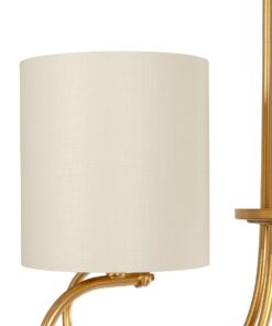 GLOBOSTAR® TRITON 203-0254 Vintage Κρεμαστό Φωτιστικό Οροφής με Ντουί 5 x E27 AC 220-240V IP20 – Χρυσό & Μπεζ – Μ50 x Π50 x Υ48cm