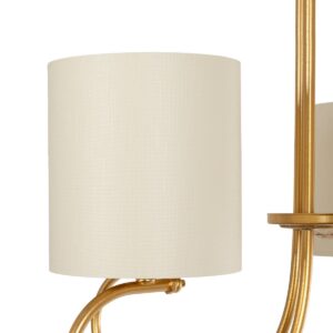 GLOBOSTAR® TRITON 203-0254 Vintage Κρεμαστό Φωτιστικό Οροφής με Ντουί 5 x E27 AC 220-240V IP20 – Χρυσό & Μπεζ – Μ50 x Π50 x Υ48cm