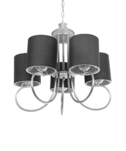 GLOBOSTAR® TRITON 203-0255 Vintage Κρεμαστό Φωτιστικό Οροφής με Ντουί 5 x E27 AC 220-240V IP20 – Ασημί & Γκρι – Μ50 x Π50 x Υ48cm